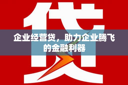 常宁企业经营贷，助力企业腾飞的金融利器